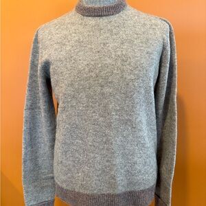 Men’s Seamless Crewneck in Oyster Grey/Mauve Shetland Wool